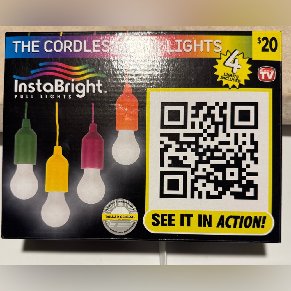 Instabright cordless pull lights as seen on tv.